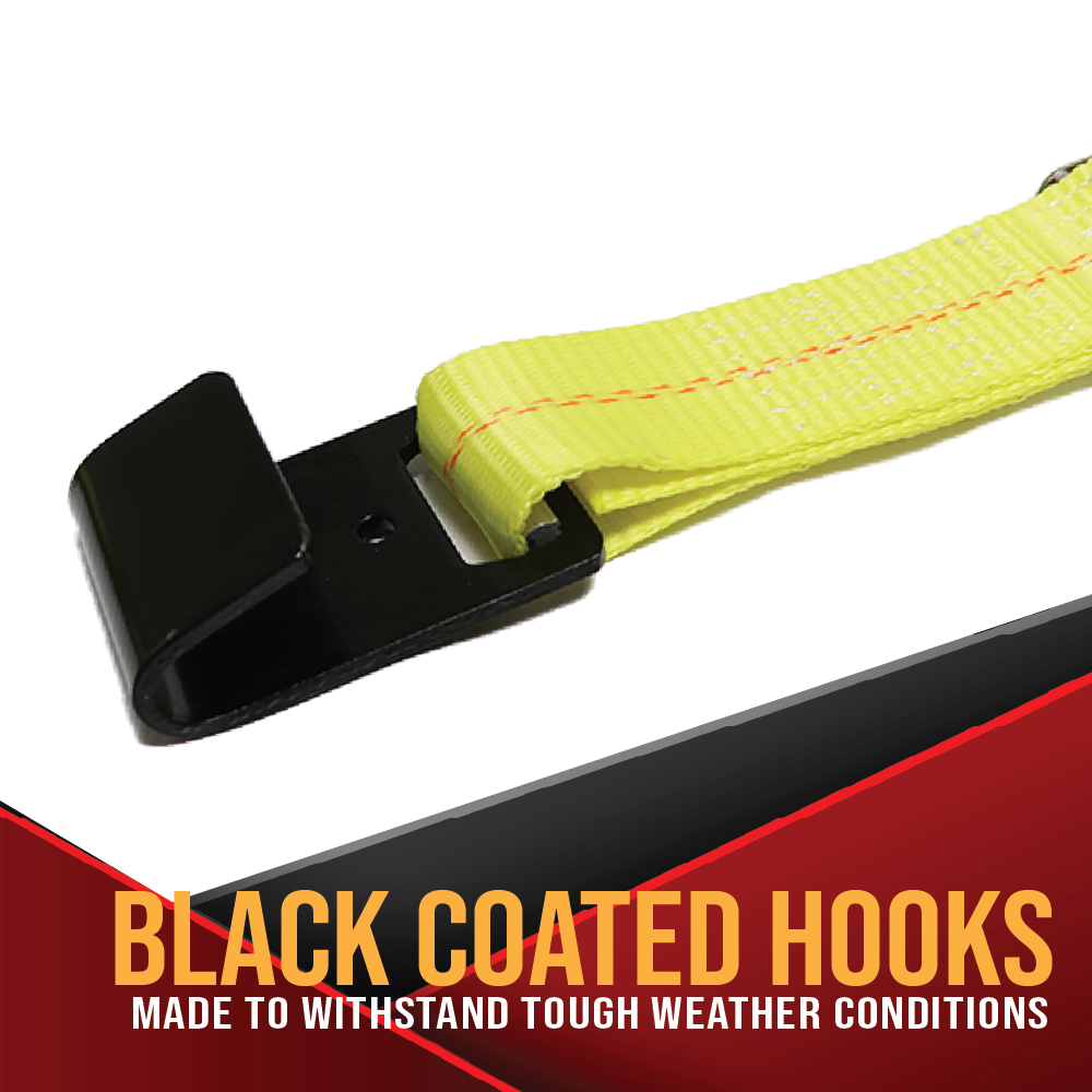 Boxer 2" x 1 FT Flat Hook Ratchet Replacement End 2 Pack - Wide Handle