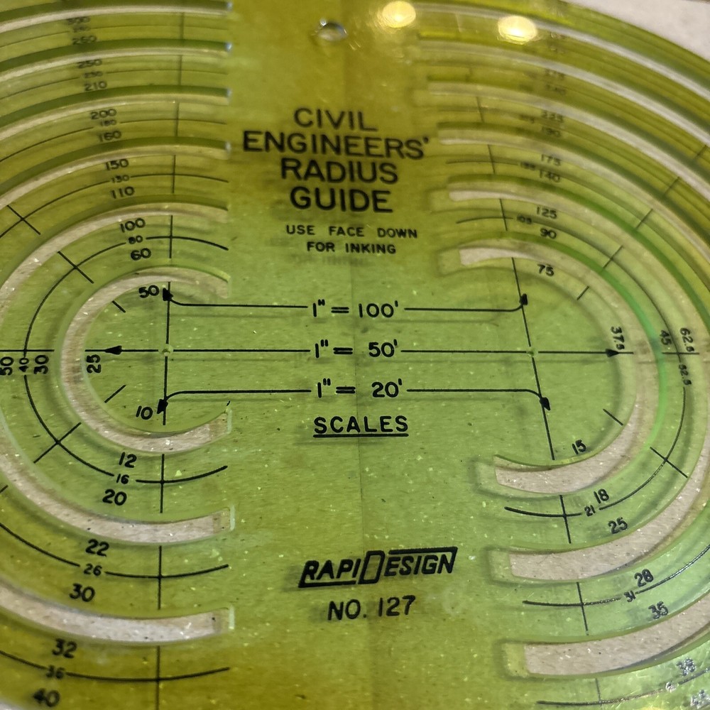 Civil Engineers' Radius Guide Design No 127, RapiDesign