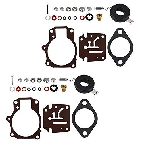 2pcs Carburetor Repair Kit with Float Replacement for Johnson Evinrude 396701