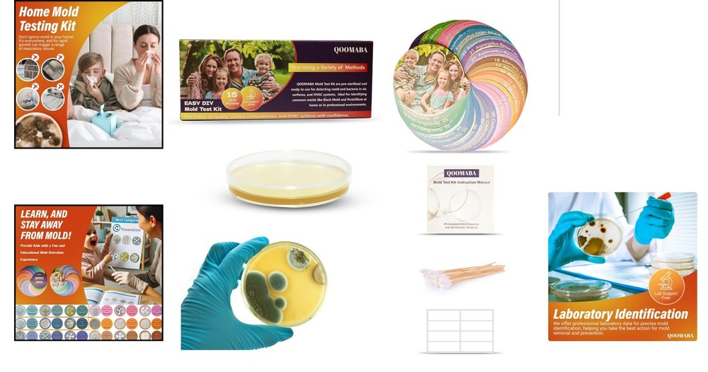 15-Piece Mold Kit for Home Air Quality - Accurate Mold Detection & Support