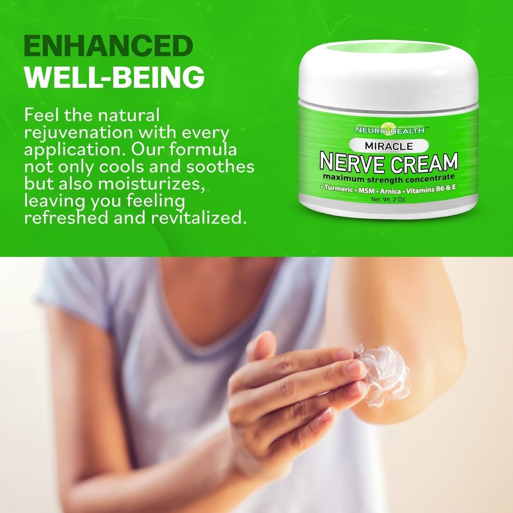 Miracle Nerve Cream - Maximum Strength - Turmeric and Arnica Blend