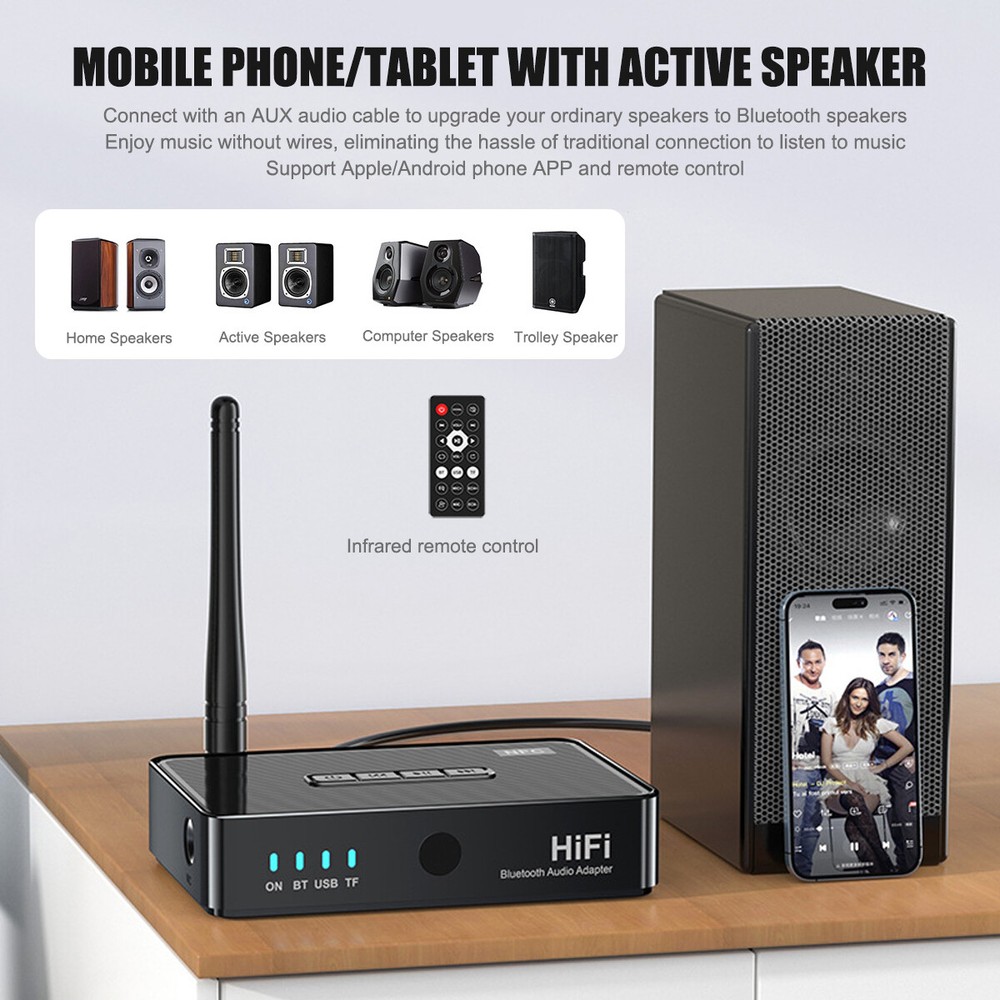 Bluetooth 5.1 Transmitter Receiver Long Range For TV Home Stereo Audio Adapter☑@