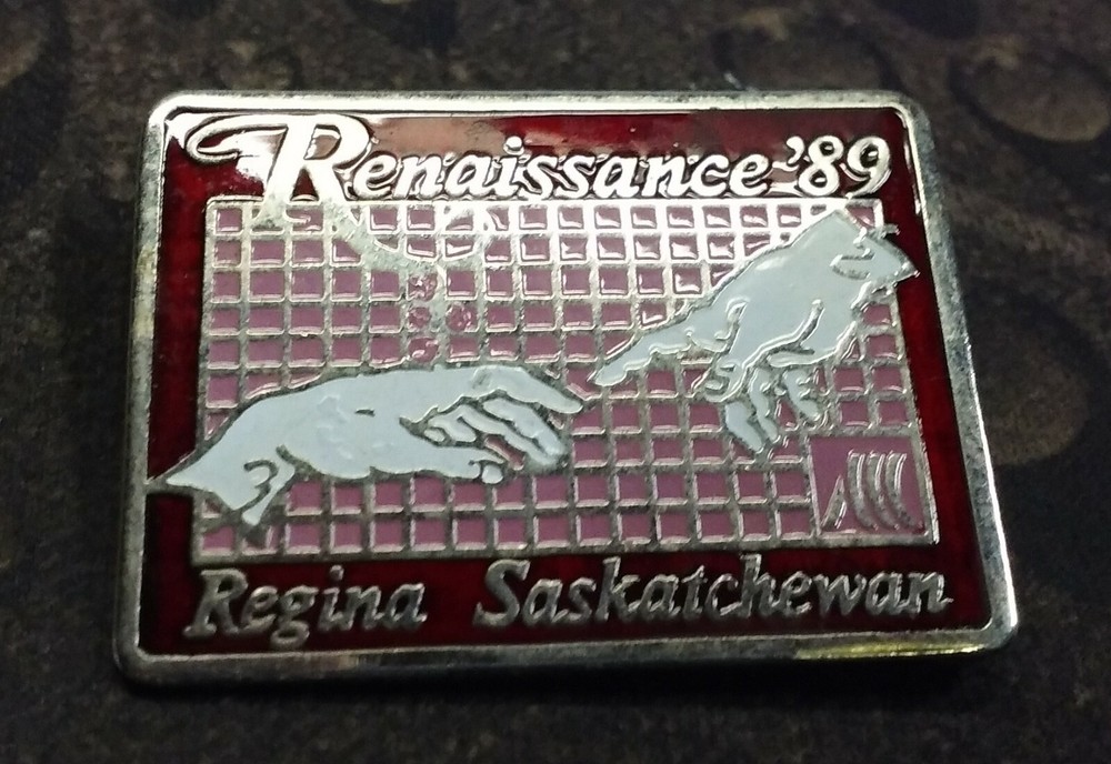 Renaissance '89 pin badge Regina Saskatchewan