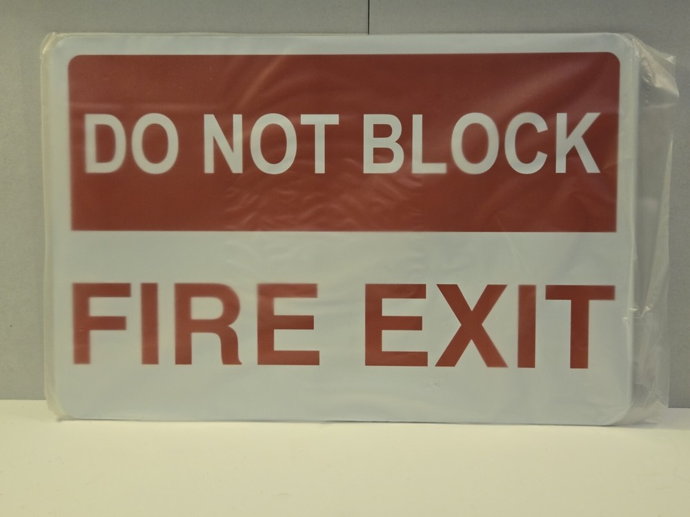 Do Not Block Fire Exit Sign 12"x8" Rust Free Metal Warning Sign Safe Handler