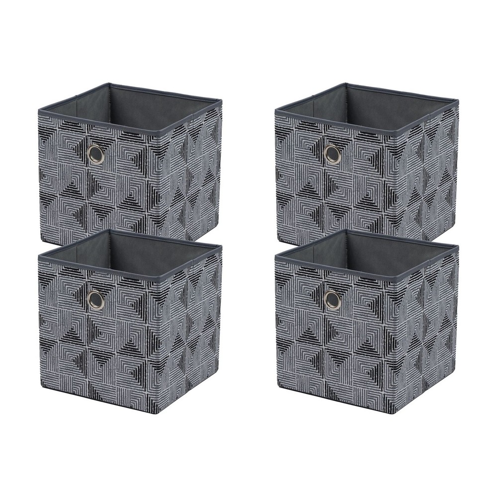 Collapsible Fabric Cube Storage Bins (10.5" x 10.5"), 4 Pack