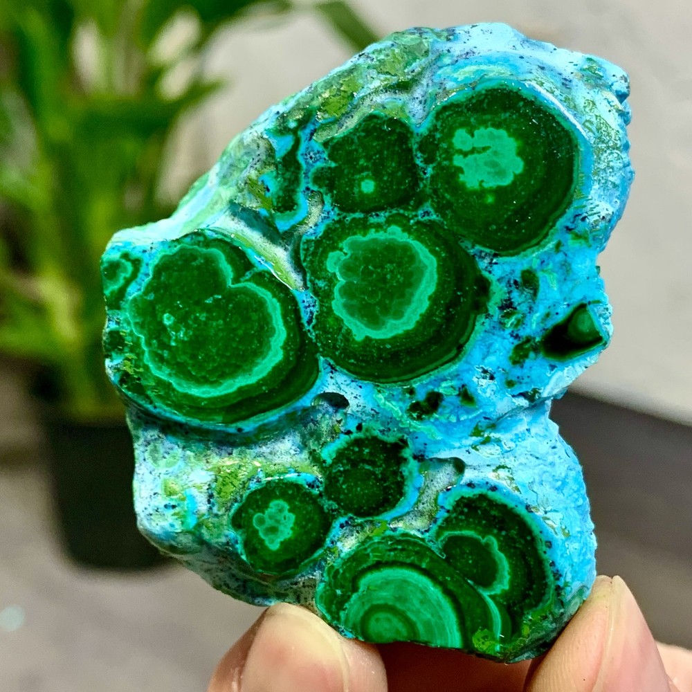 95G Natural Chrysocolla/Malachite transparent cluster rough mineral sample