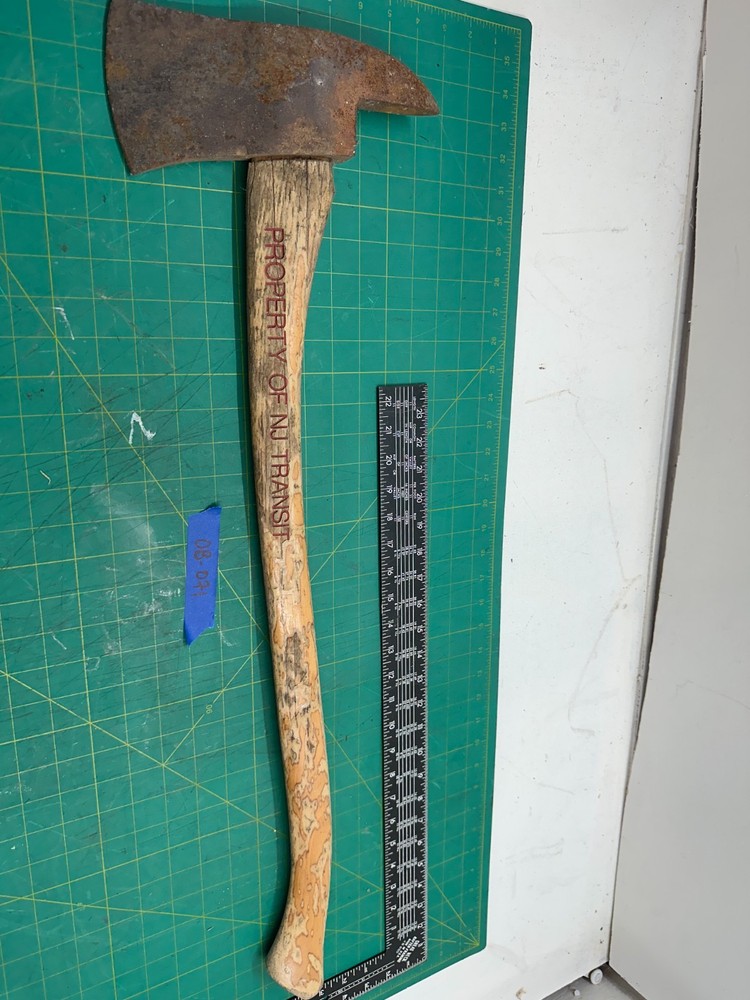 Vintage Fireman's Axe with Curved Hickory Handle