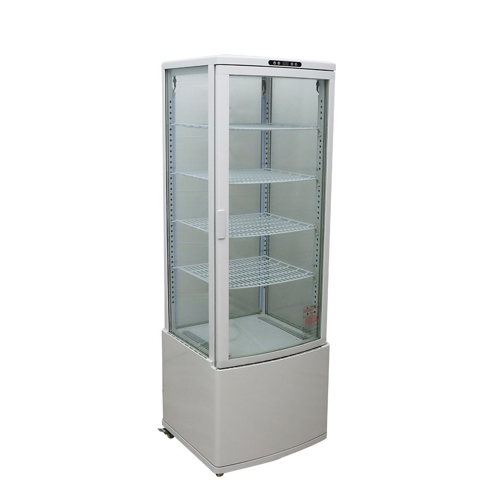110V Vertical Refrigerated Cake Display Showcase Defogging Style Cabinet
