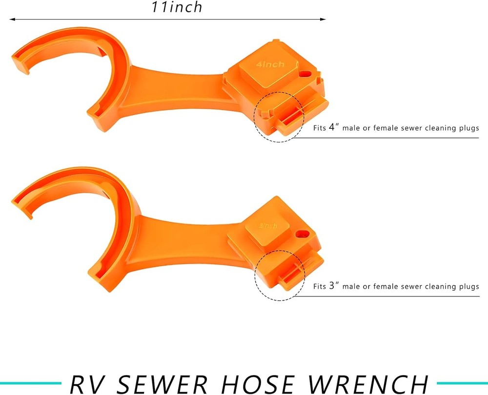 2 PCS RV Sewer Hose Wrench, Multi-Purpose Camper Fitting Orange