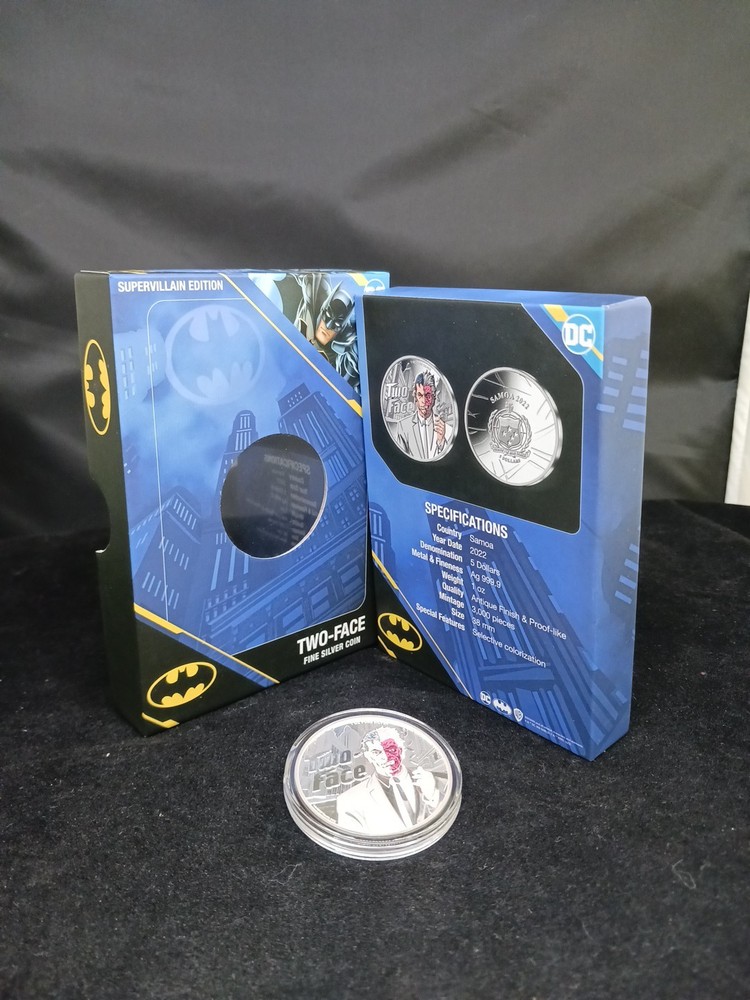2022 Samoa $5 Coin; Batman: Two-Face 1oz Fine Silver- $190 Each