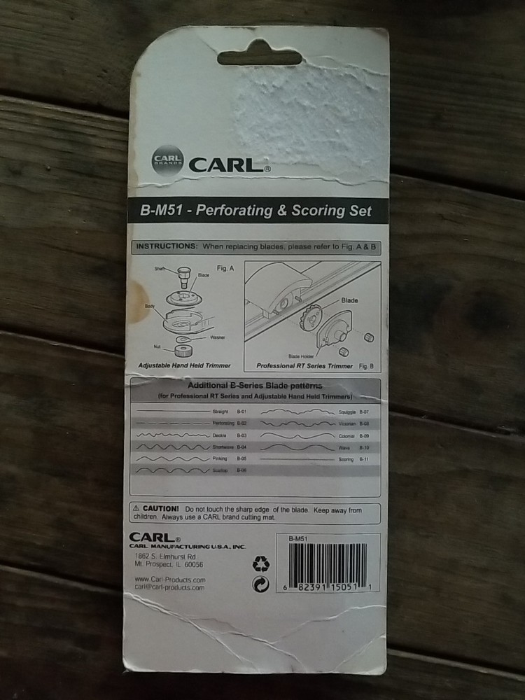 Carl Professional B-03 B-08 Perforating & Scoring Blade Set Bidex Precision