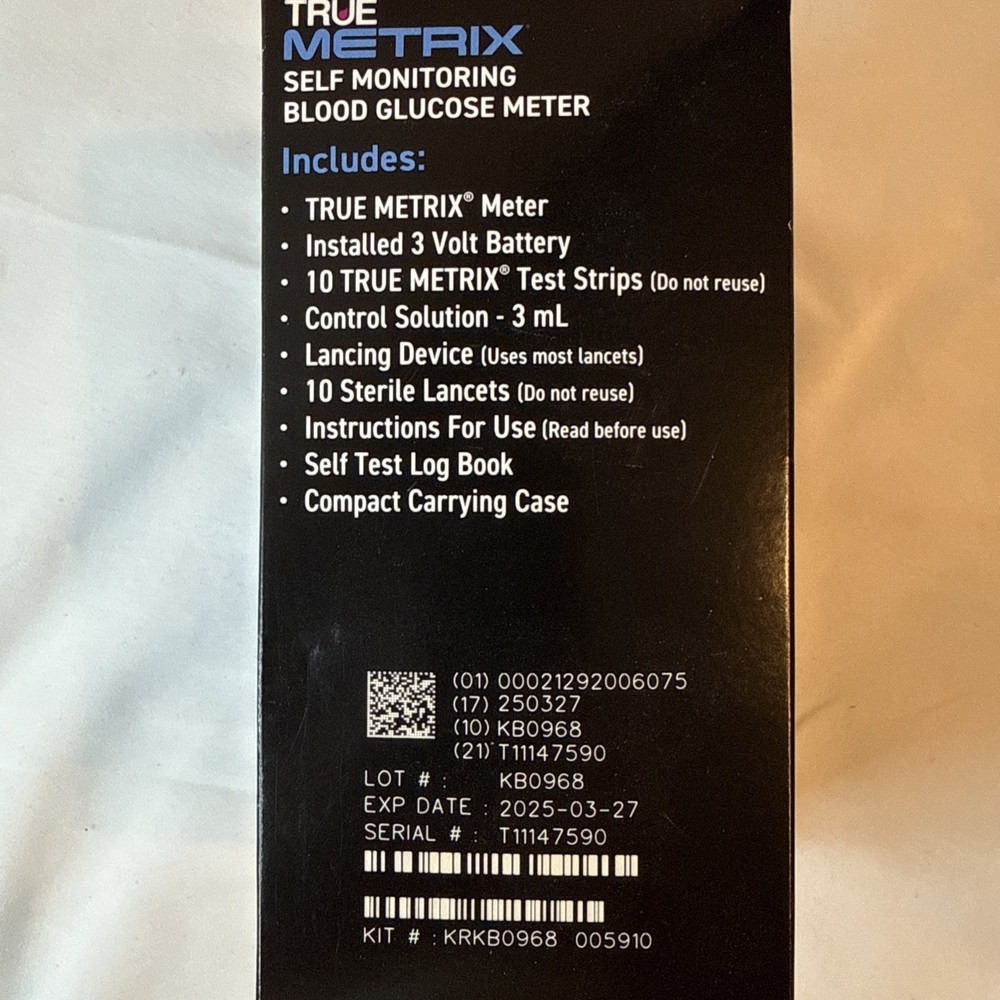 True Metrix Blood Glucose Monitoring System Complete kit Include 10 Test Strips