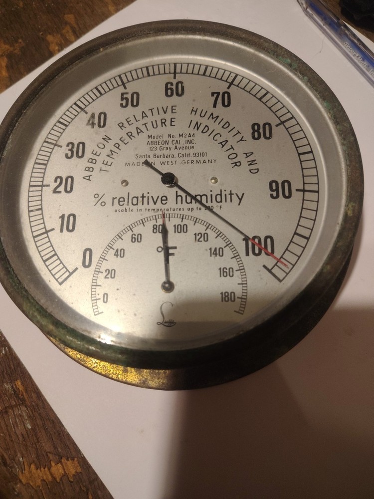 Abbeon M2A4 Vintage Hygrometer & Temperature Indicator West Germany