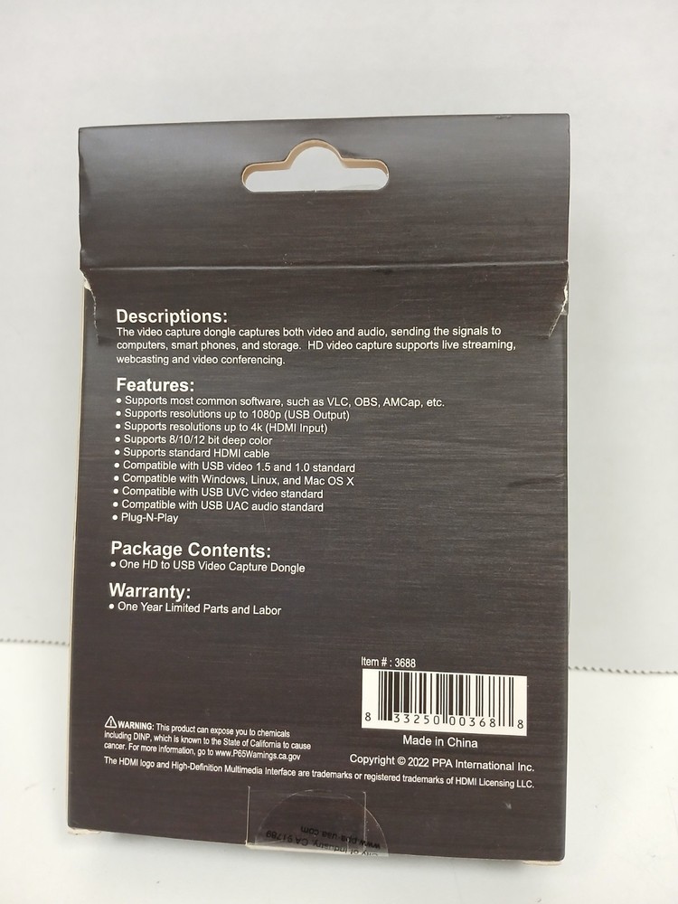 PPA Int'l HD Video Capture