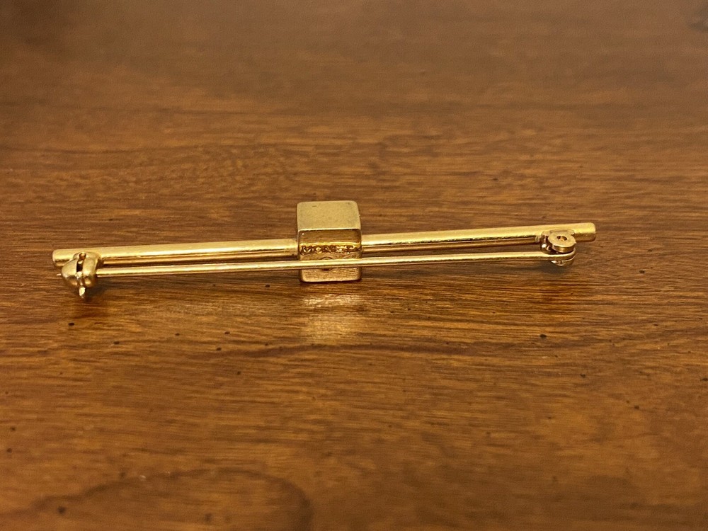 Monet Gold Tone Square Geometric Pin Brooch