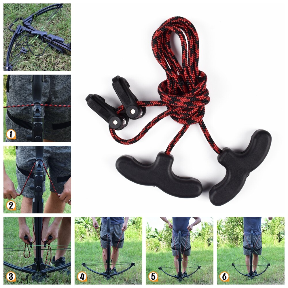 Crossbow Cocking Device Cross Bows Cocker Rope Double Handle Strings Cock Tool