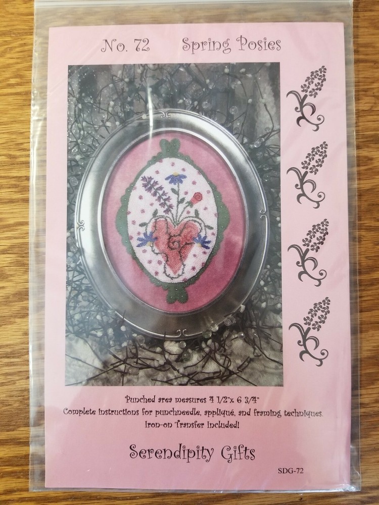 PUNCH NEEDLE PATTERN ~Serendipity Gifts~ Spring Posies