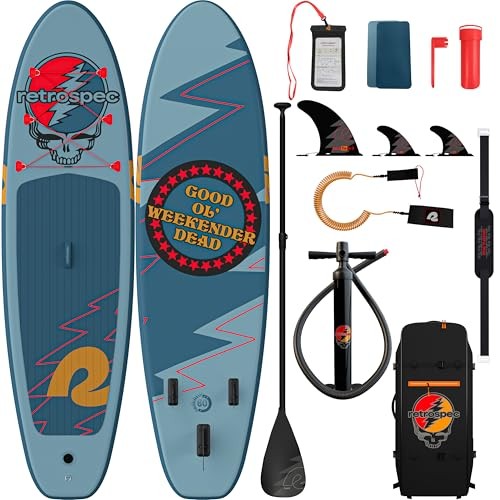 Inflatable Stand Up Paddle Board Includes Paddle, Grateful Dead Weekender