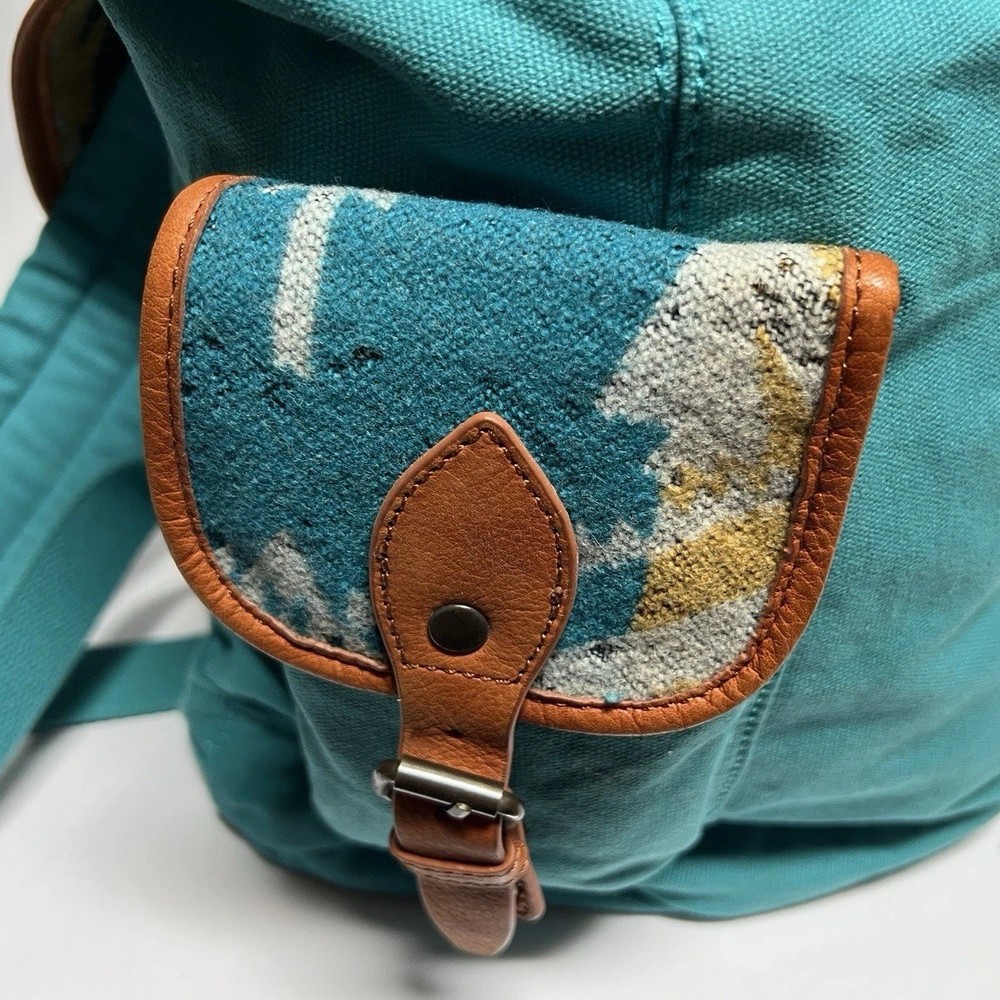 New Pendleton SUNSET PASS Southwestern TURQUOISE Drawstring Backpack Rucksack