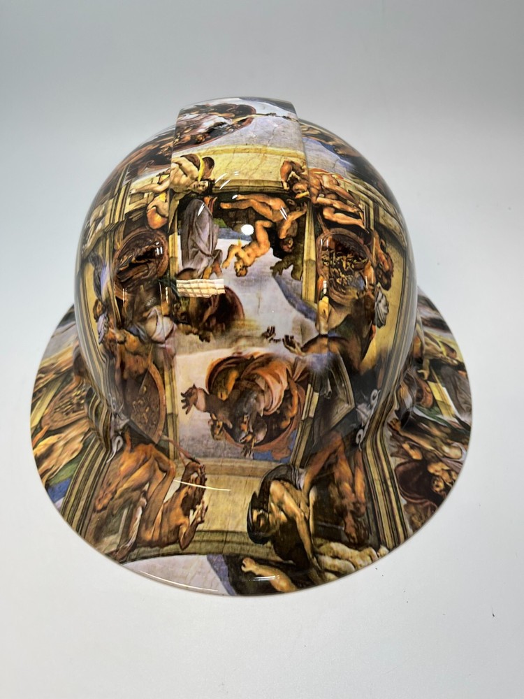 New Full Brim Hard Hat Custom Hydro Dipped SISTINE CHAPEL MICHELANGELO