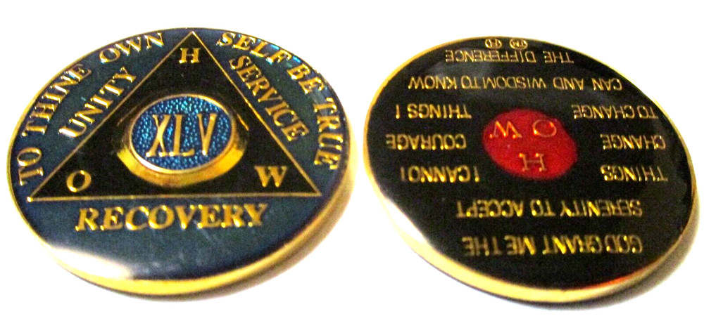 Coin 24 Year Tri-plate Medallion AA Anniversary Challenge