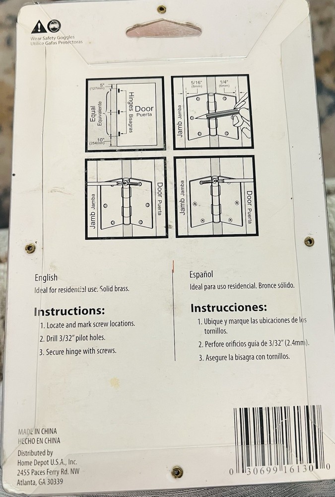 6 NEW Everbilt 3” Door Hinges 5/8” Radius Premium Finish Hardware Solid Brass