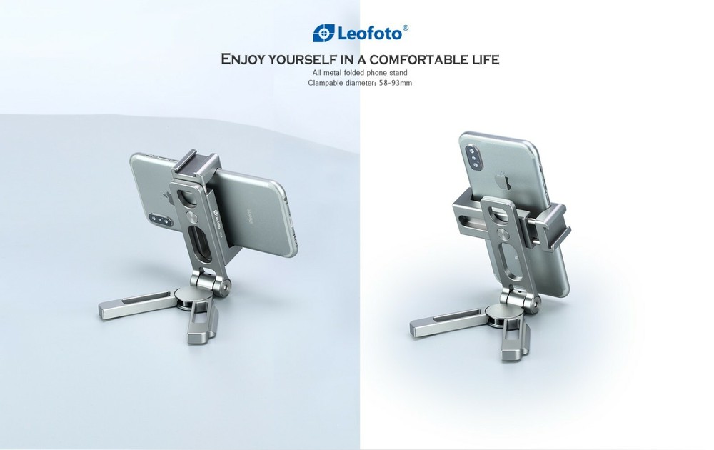 Leofoto PS-2 Multi-Functional Foldable Cellphone Stand Arca Cold Shoe Black