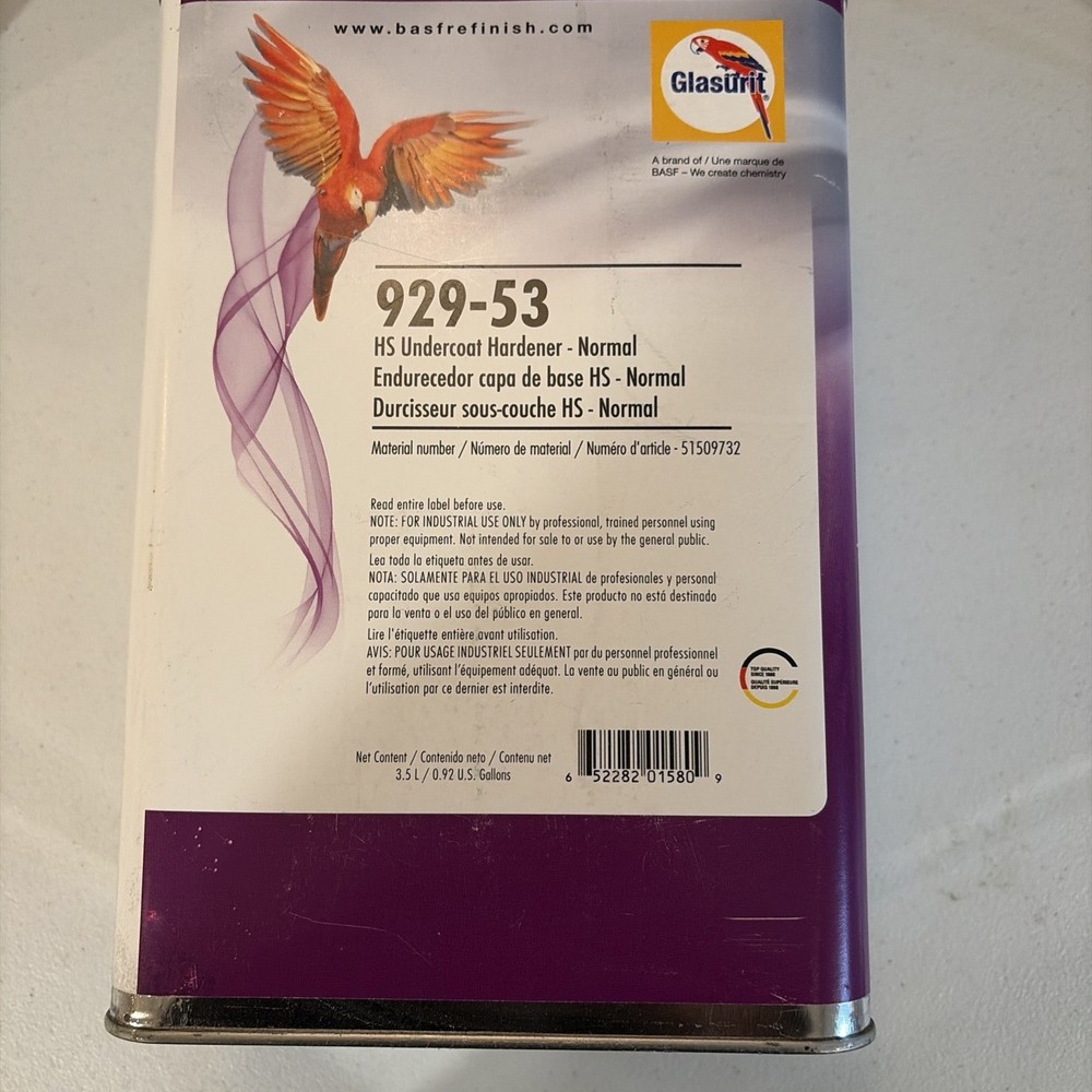 RM BASF Glasurit 929-53 HS Undercoat Hardener Normal 3.5L
