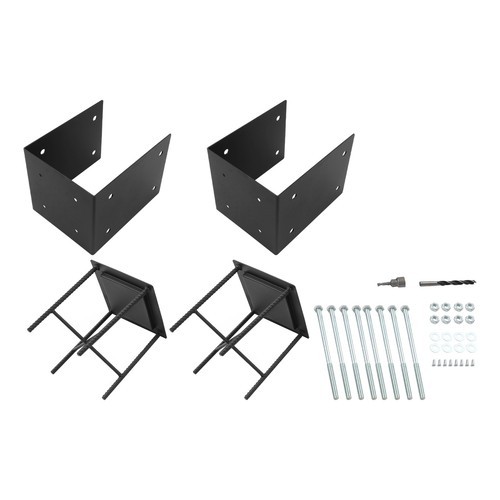 2-Pack U-Shaped Post Base for 7x7 Wood Posts, Heavy Duty Steel Fence/Deck Holder