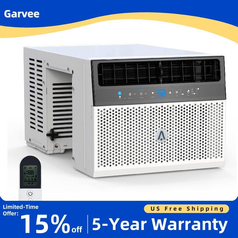 6000 BTU Saddle-Type Window Air Conditioner WiFi Remote 269 Sq Ft Quiet