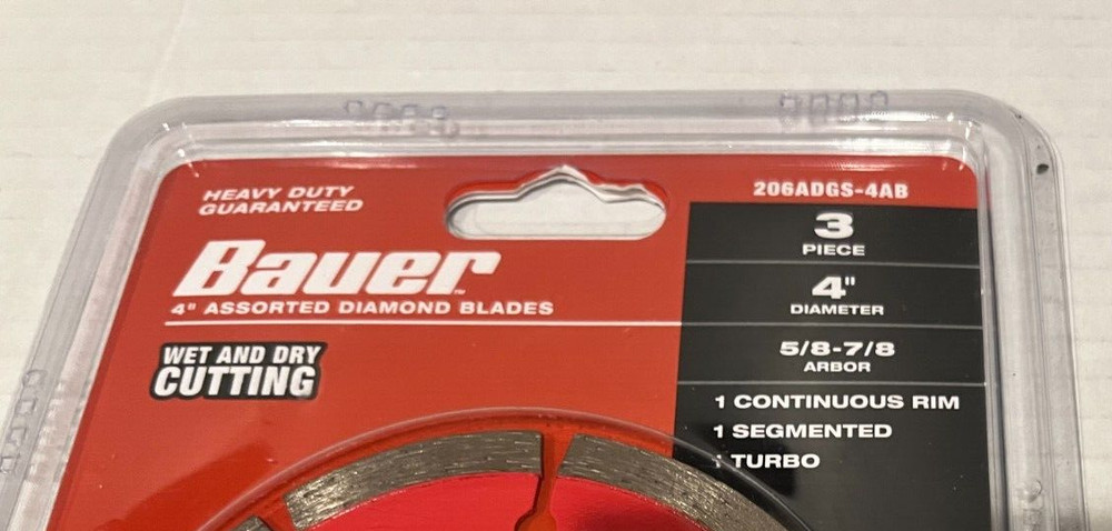 4" Assorted 3pc Diamond Blades ~Segmented/Turbo/Continuous Rim~ #206ADGS-4AB