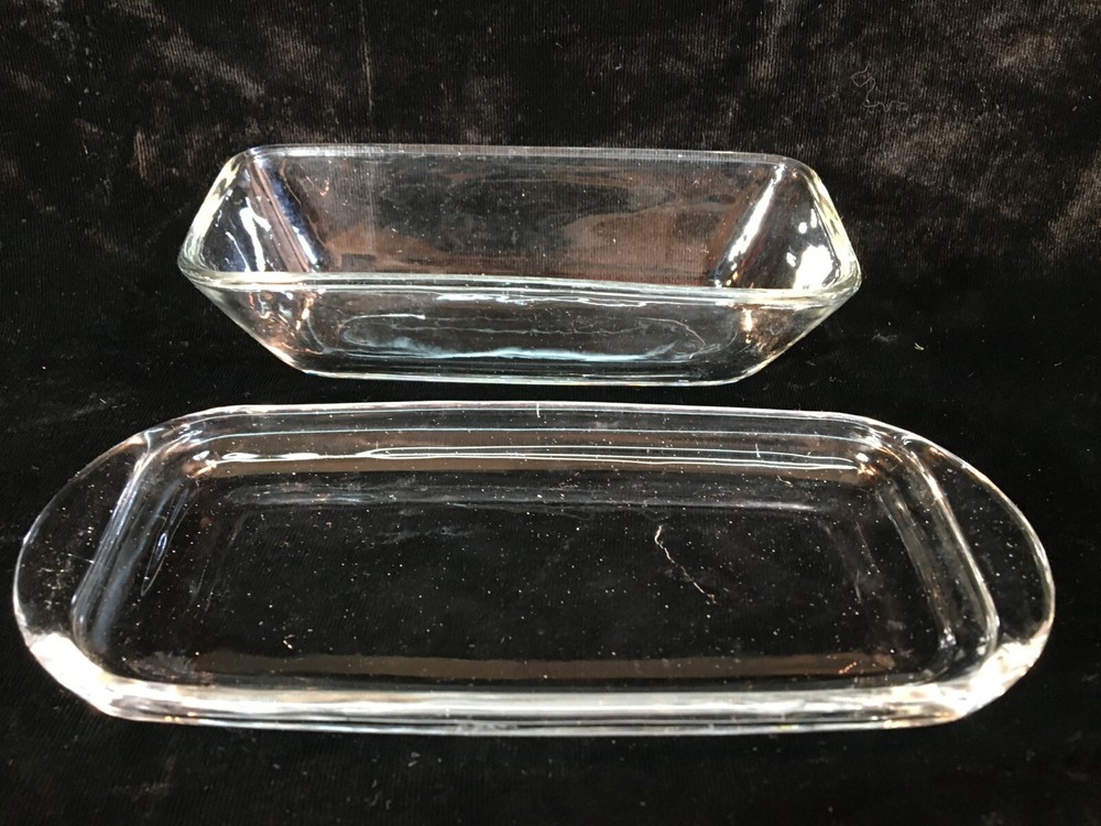 Clear Glass Butter Dish w/Lid