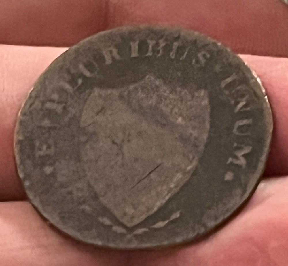 1787 New Jersey colonial cent , VG +, Scarce !