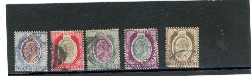 Malta 1903 Scott# 22-26 Canceled