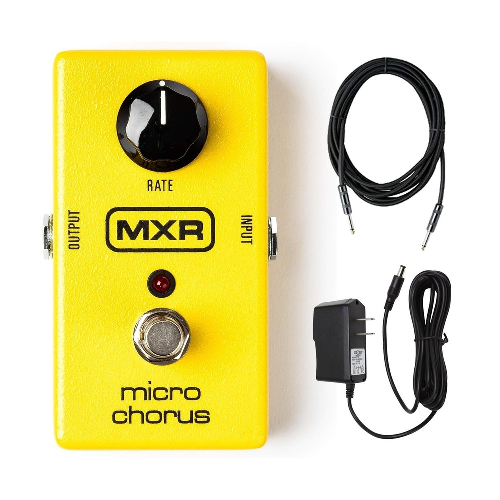 MXR M148 Micro Chorus Guitar Effects Pedal - Bundle with Power Supply and Ins...