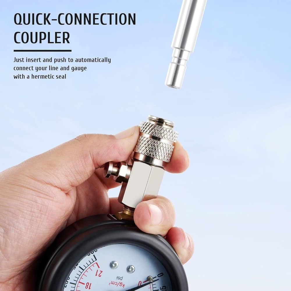 Small Engine Cylinder Compression Gauge Tester Kit Gas Diagnostic Tester Set