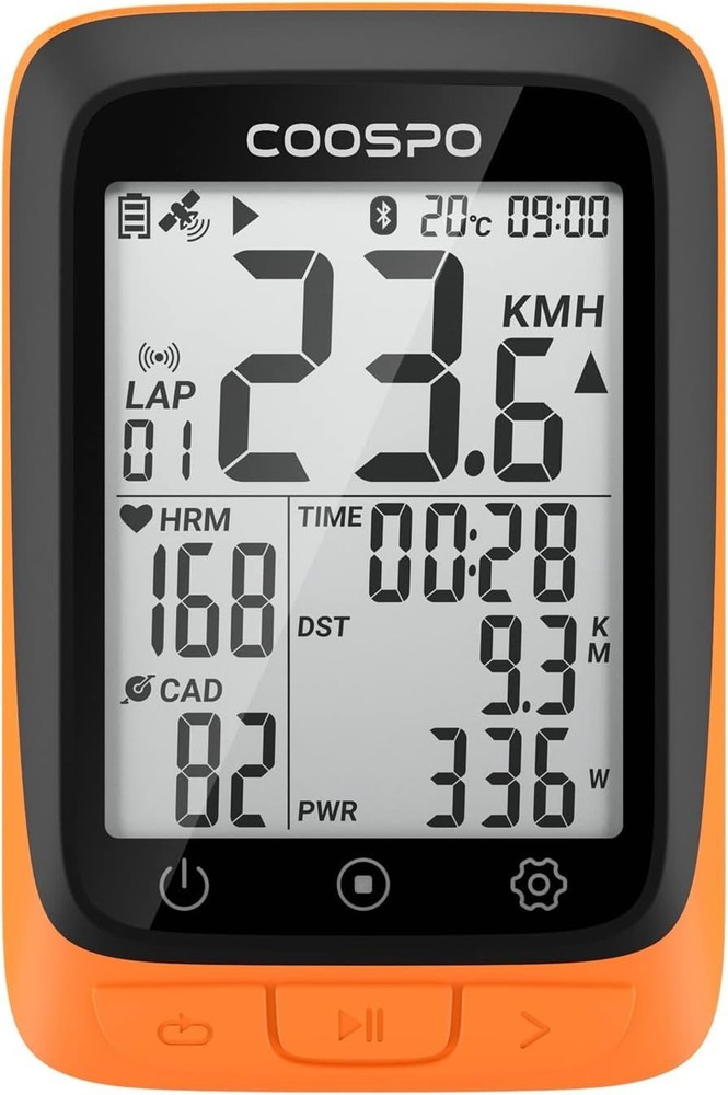 Waterproof Cycling Computer with 2.4” LCD Display - GPS Tracker & Bluetooth Sync
