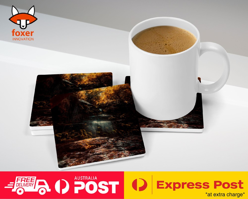 COASTER COFFEE DRINKING MAT|WATERFALL RIVER LAKE 18