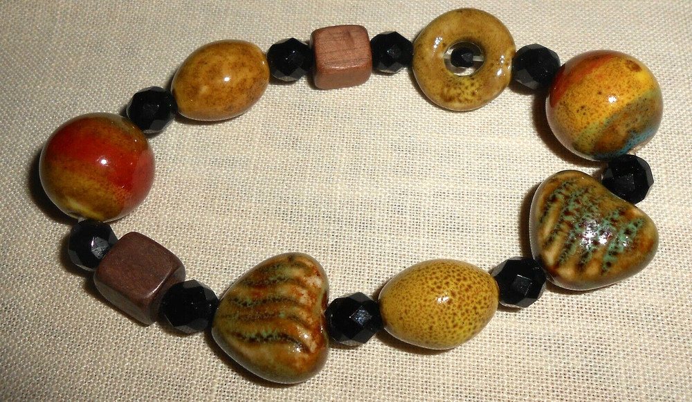 Artisan Multi Bead Design Stretch Bracelet- Colorful