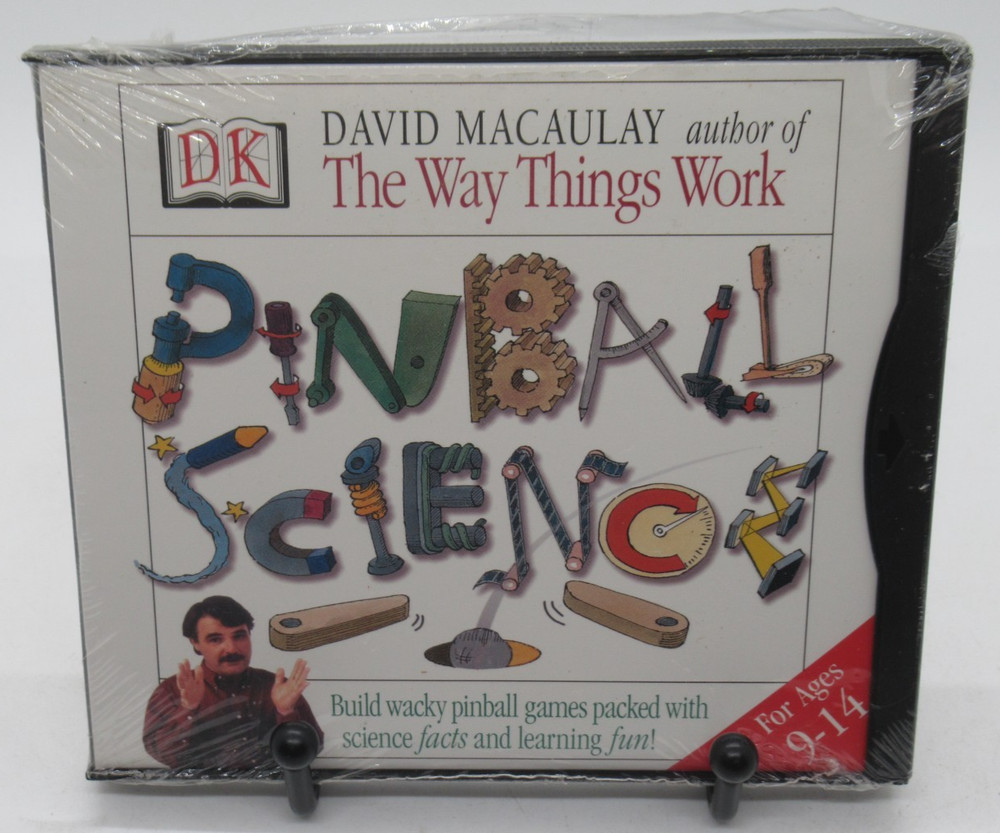 DK - DAVID MACAULAY: PINBALL SCIENCE PC CD-ROM LEARNING GAME, BUILD & LEARN +