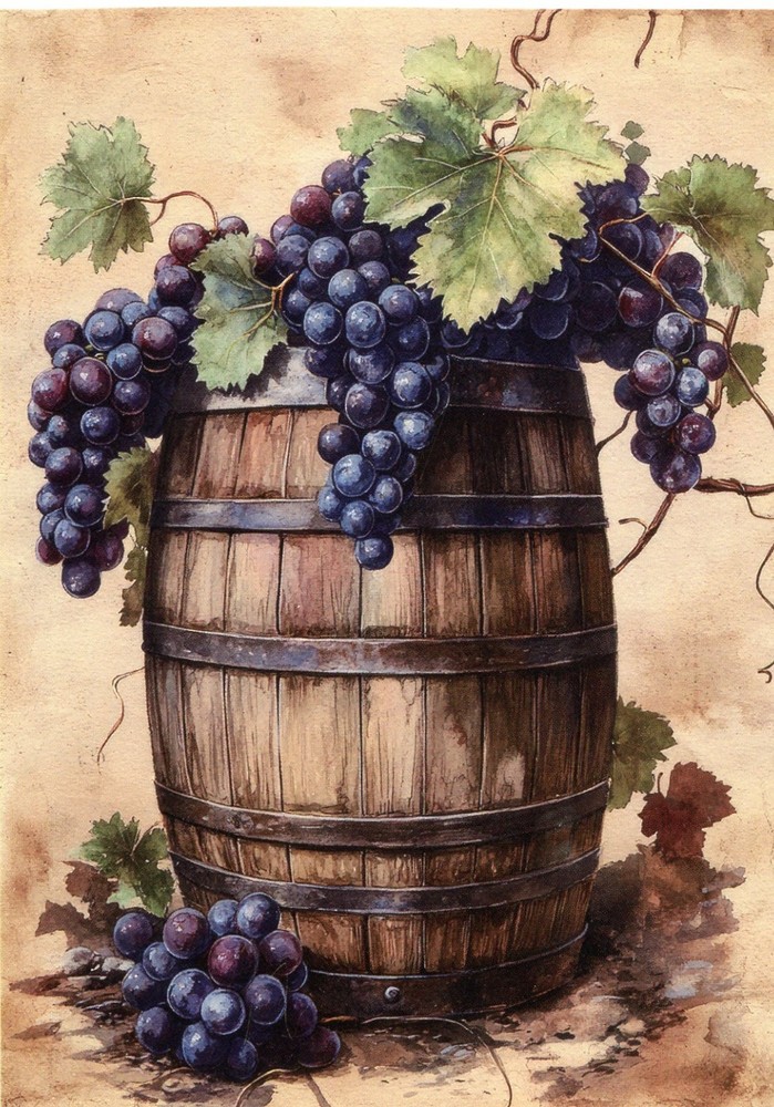 Vintage Winery Handmade Glossy Blank Notecards (10) #0077