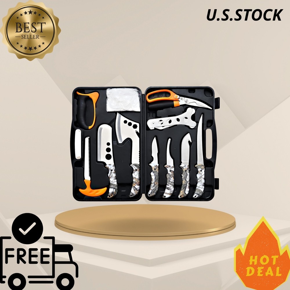 Deer Hunting Knife Set Field Dressing Kit Portable Game Butcher Processor