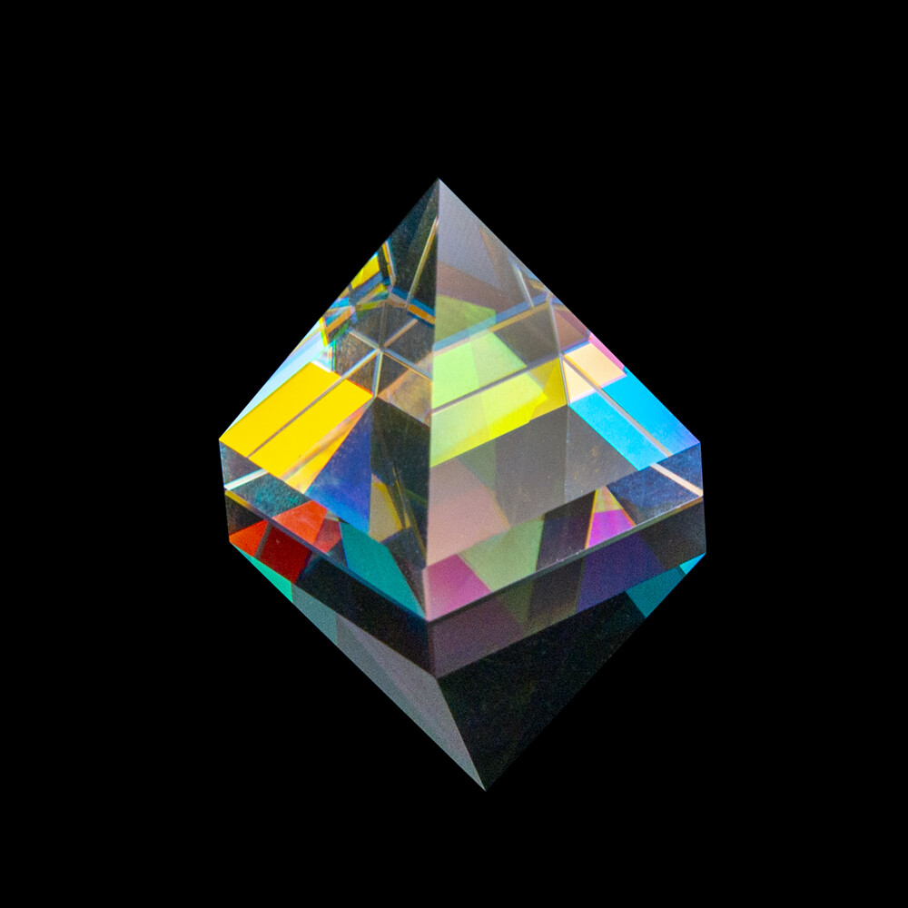 Rainbow Optical Glass Crystal Pyramid Prism Cube Prism for Decorative Education