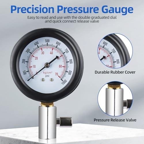 1000psi Diesel Direct & Indirect Engine Compression Pressure Tester Gauge