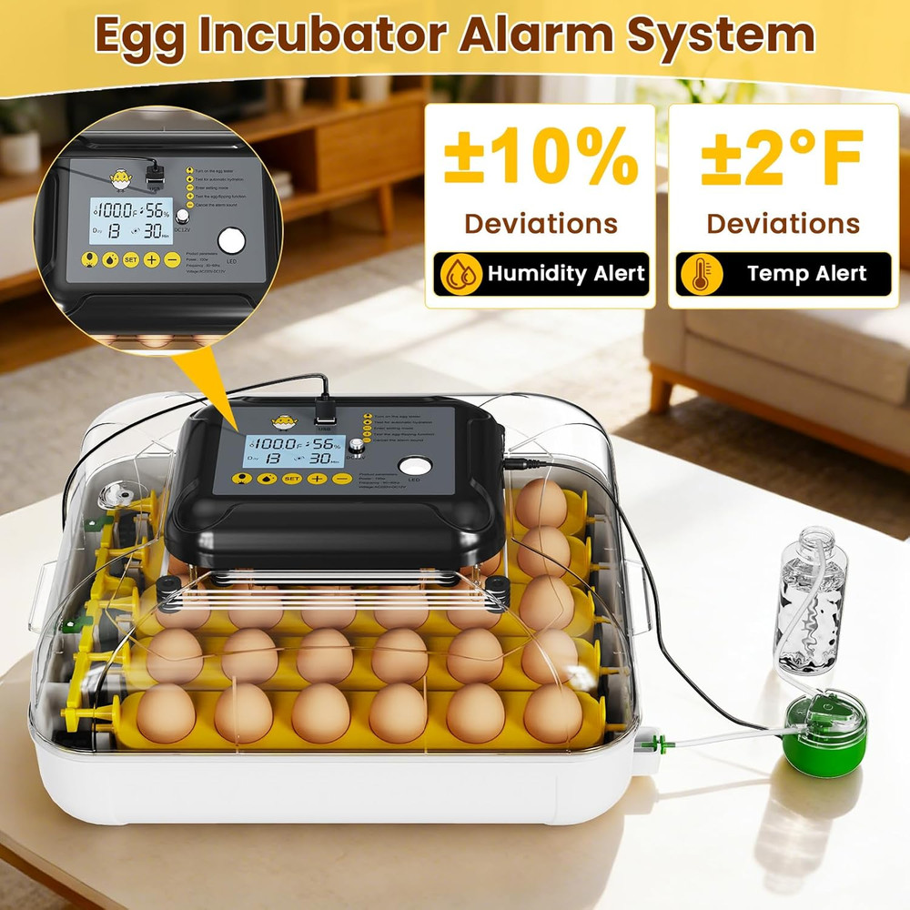 Incubators for Hatching Eggs, 30 Chicken Eggs Incubator with Automatic Egg Turni
