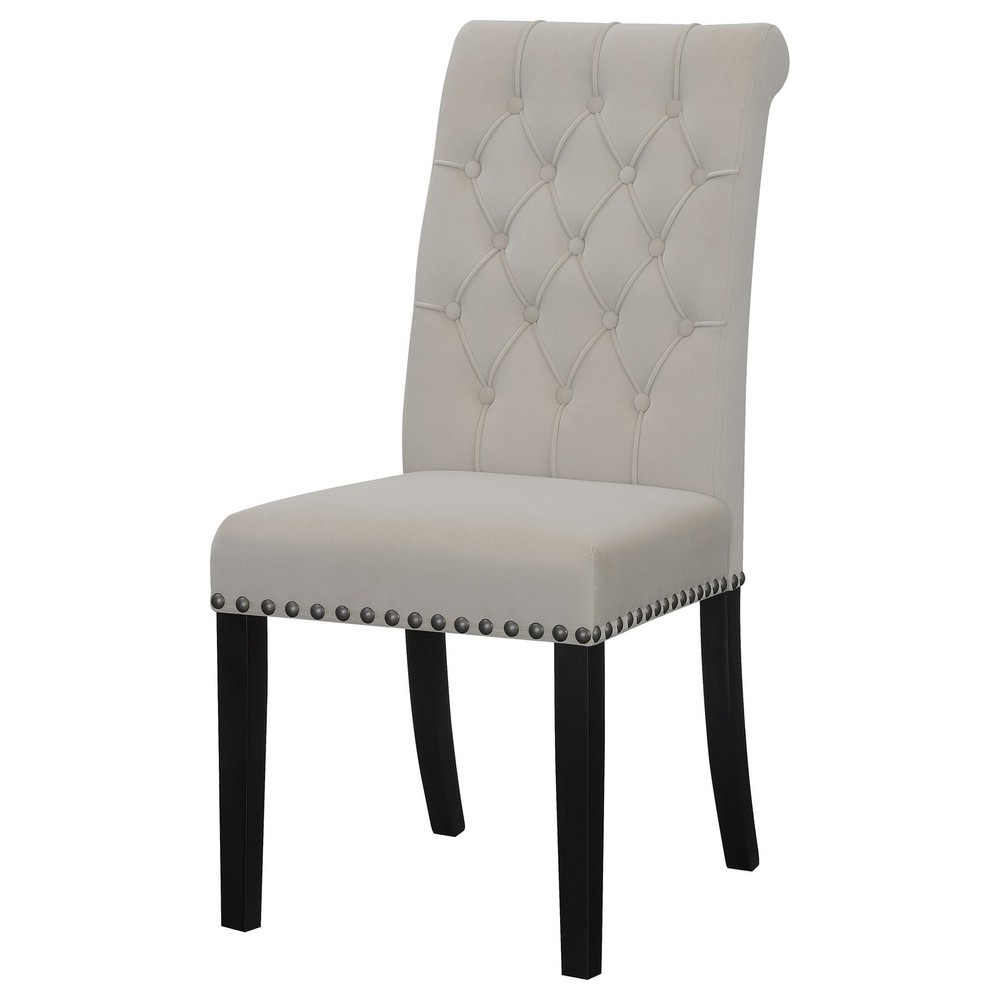 Sand and Rustic Espresso Tufted Side Chairs
