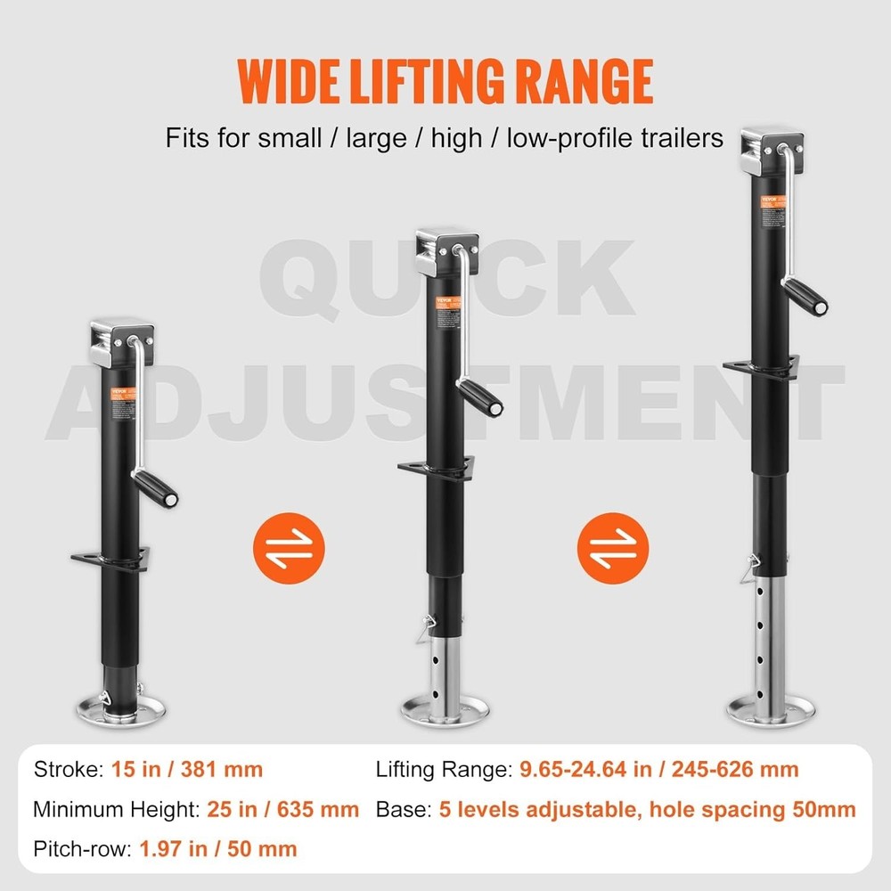 Trailer Jack A Frame Bolt on Trailer Tongue Jack 5000 lbs with Drop Leg
