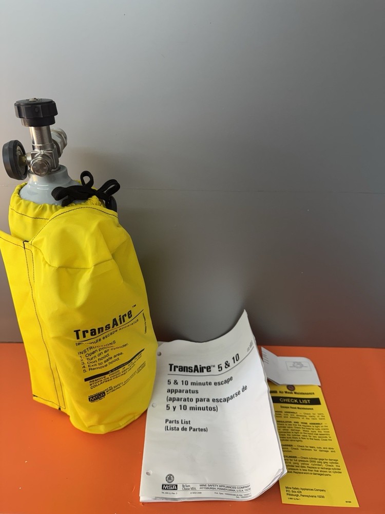 MSA TransAire Cylinder & Valve Assembly 10008299