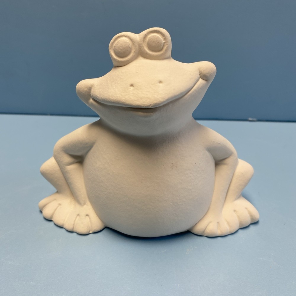 Ceramic Bisque Happy Frog Ready To Paint For Spring