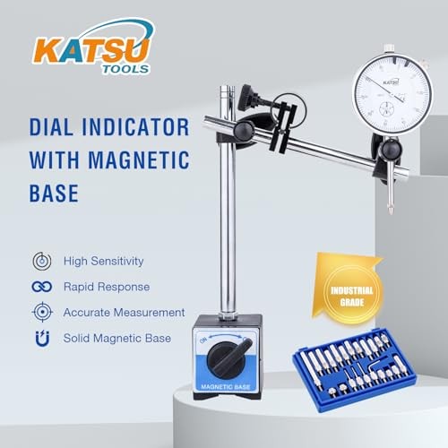 KATSU Dial Indicator with Magnetic Base - 22 Pieces Inches Kit